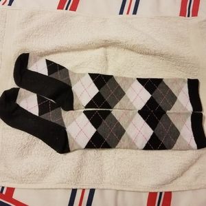 Argyle knee high socks